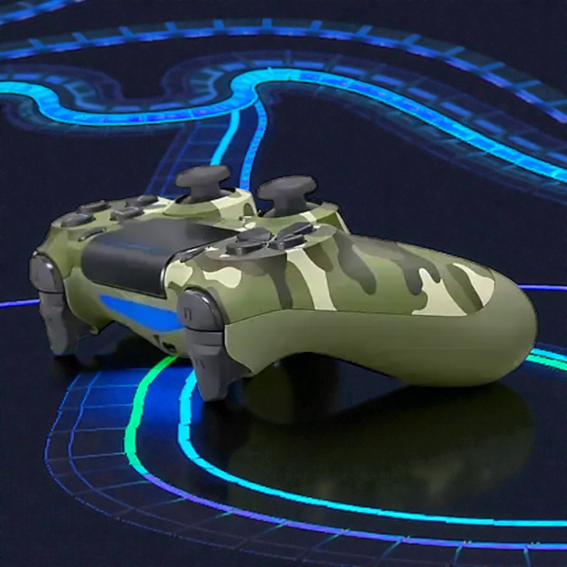Бездротовий джойстик для PS4 Синій Камуфляж ігровий геймпад Bluetooth джойстик Dual Shock PS4 - зображення 2