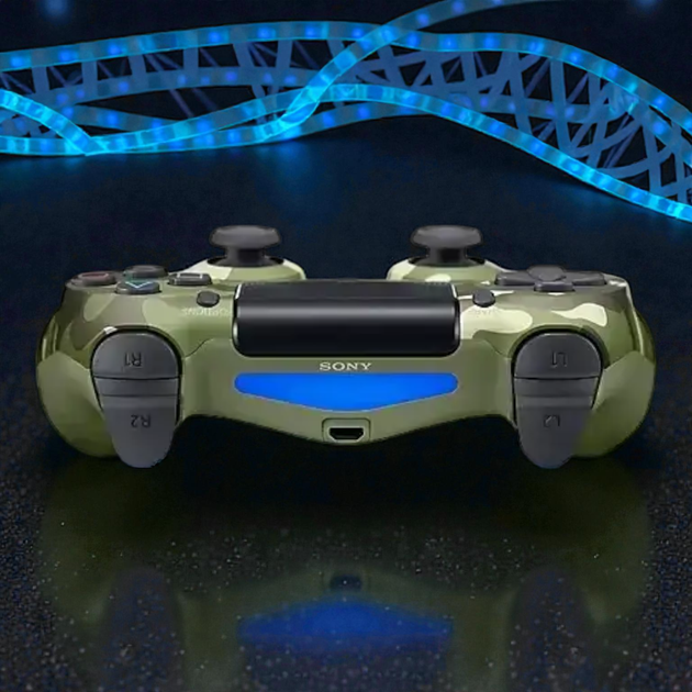 Бездротовий джойстик для PS4 Синій Камуфляж ігровий геймпад Bluetooth джойстик Dual Shock PS4 - зображення 4