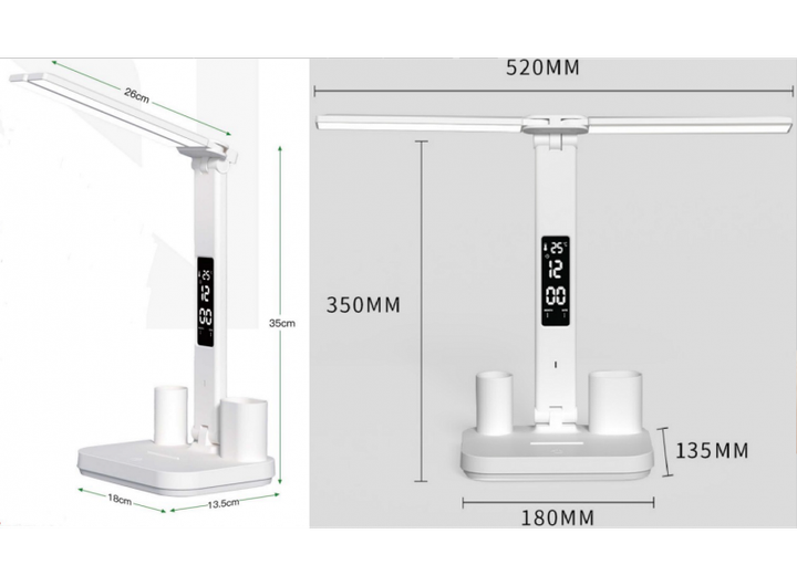 Світлодіодний настільний світильник Luxel 6W, акумулятор, USB, лід екран, органайзер (TL-16W) - зображення 4