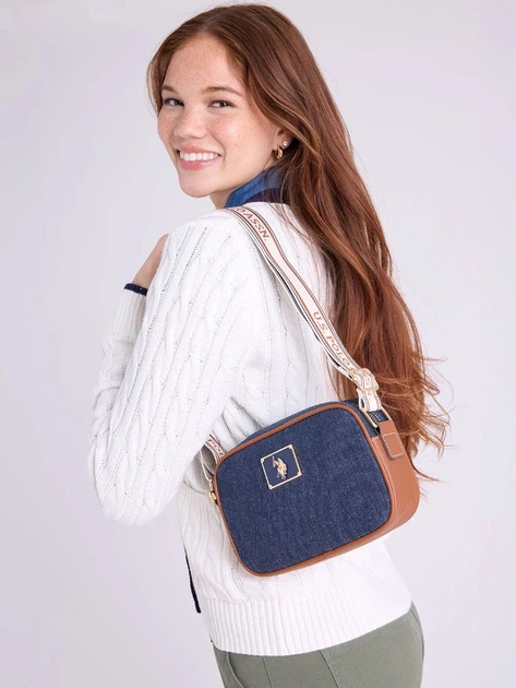 Сумка кросс-боди через плечо женская маленькая U.S. Polo Assn 85527281 Синий/Коричневый (1159849998) - Фото 3 Сумка кросс-боди через плечо женская маленькая U.S. Polo Assn 85527281 Синий/Коричневый (1159849998) - изображение 3