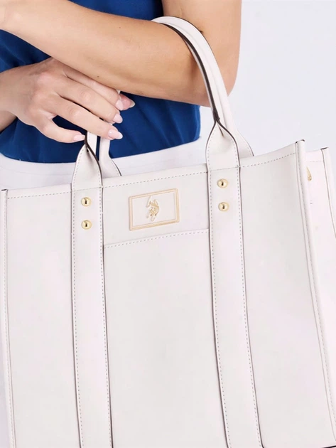 Сумка шоппер женская из искусственной кожи U.S. Polo Assn 771357337 Молочная (1159850003) - изображение 3