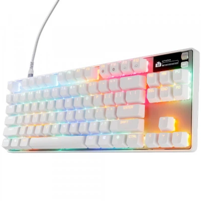 Клавіатура SteelSeries Apex Pro TKL Gen 3 HyperMagnetic OmniPoint 3.0 OLED USB UA White (64898) - Фото 2 Клавіатура SteelSeries Apex Pro TKL Gen 3 HyperMagnetic OmniPoint 3.0 OLED USB UA White (64898) - изображение 2