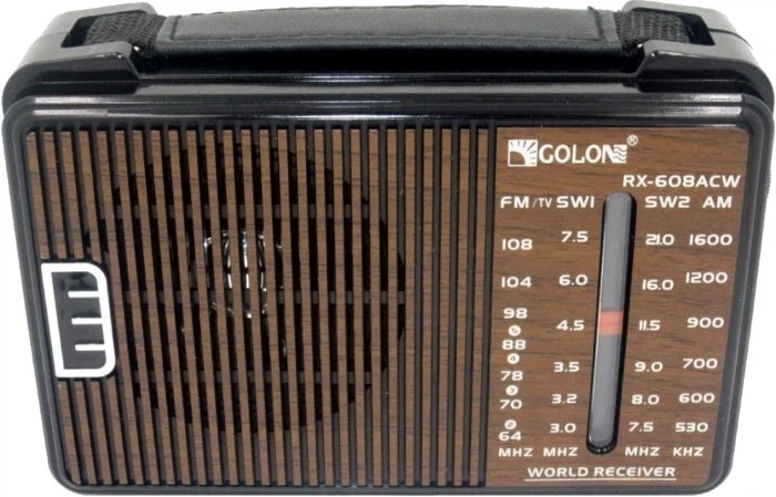 Радиоприемник Golon RX-608, портативный (Коричневый) FM, AM, SW и TV (MX-4738) - Фото 2 Радиоприемник Golon RX-608, портативный (Коричневый) FM, AM, SW и TV (MX-4738) - изображение 2