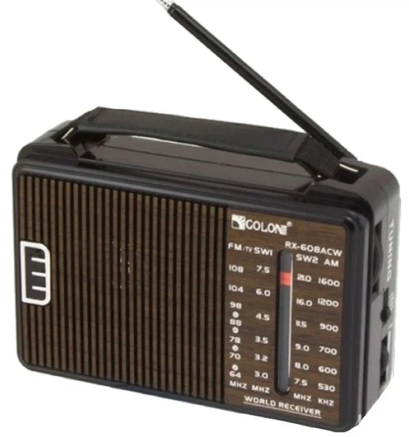 Радиоприемник Golon RX-608, портативный (Коричневый) FM, AM, SW и TV (MX-4738) - Фото 4 Радиоприемник Golon RX-608, портативный (Коричневый) FM, AM, SW и TV (MX-4738) - изображение 4