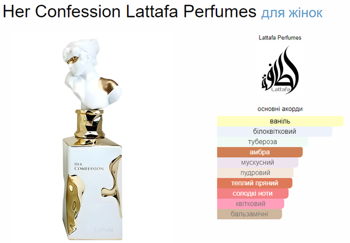 Парфумована вода для жінок Lattafa Perfumes Her Confession, 35 мл - зображення 3