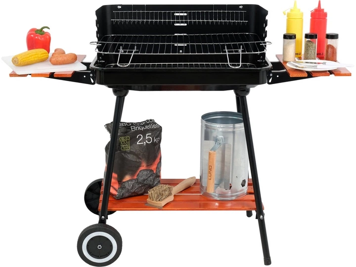 Grill węglowy Lund 99911 okrągły z półkami 53 x 33 cm (5906083093333) - obraz 3