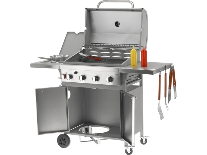 Gazowy grill Lund 99655 AKKA 4 + 1 żeliwny ruszt (5906083092190) - obraz 9
