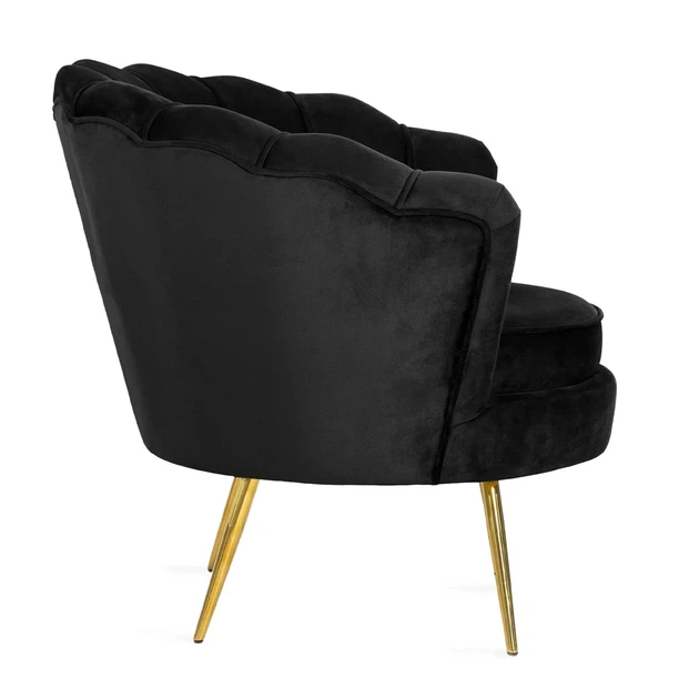 Крісло HOMLA SHELLY оксамит 82 x 74 x 76 см Чорний (5902869978573) - зображення 3