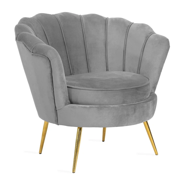 Крісло HOMLA SHELLY оксамит 82 x 74 x 76 см Сірий (5902869968741) - зображення 2