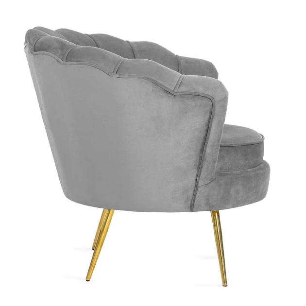 Крісло HOMLA SHELLY оксамит 82 x 74 x 76 см Сірий (5902869968741) - зображення 3
