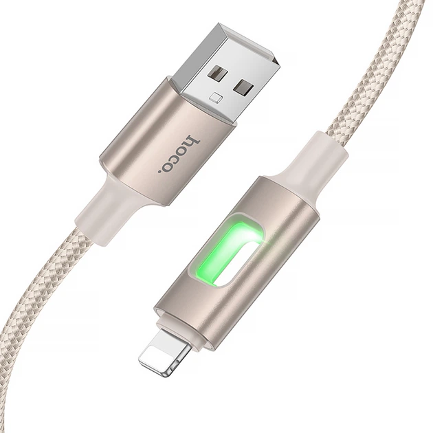 Дата кабель HOCO U144 New USB to Lightning 2.4A (1.2m) (Gold) (243464) - зображення 3