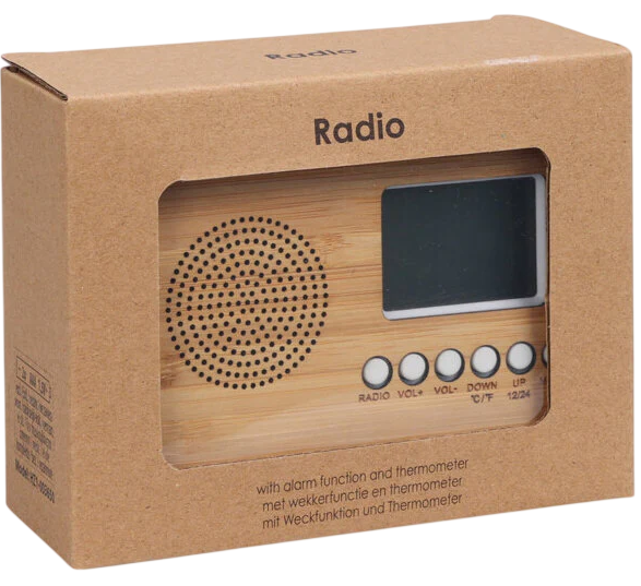 Budzik Excellent Houseware z radiem i termometrem na baterie Czarny (5902973451580) - obraz 2