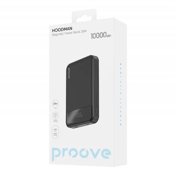 Портативная Батарея Proove Hoodman Magnetic 20W 10000mAh Black - Фото 3 Портативная Батарея Proove Hoodman Magnetic 20W 10000mAh Black - изображение 3