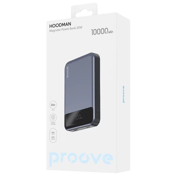Портативная Батарея Proove Hoodman Magnetic 20W 10000mAh Gray - изображение 3