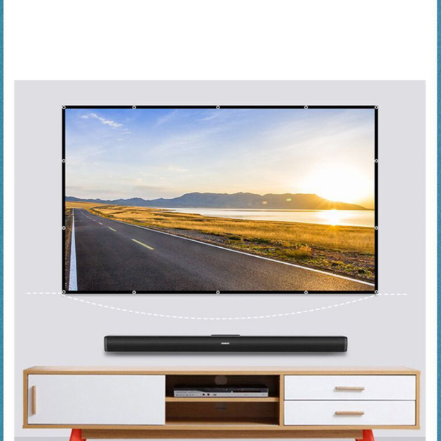 Екран для проектора 16:9, 100 дюймів (221х125см) кріплення на гачках (щільность 85грм) - зображення 3