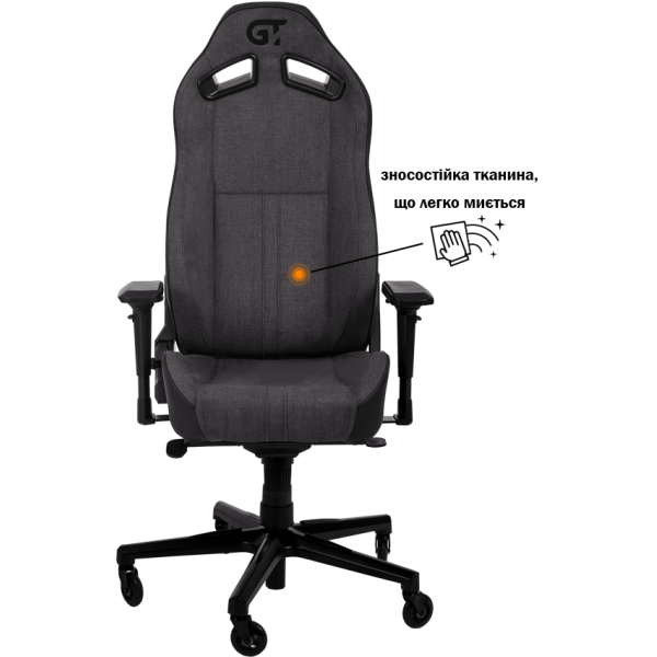 Геймерское кресло GT Racer X-8009 Fabric Dark Gray/Black XL - изображение 3