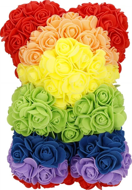 Ведмедик з троянд Springos 25 см з коробкою Веселка HA7394 (5907719471297) - зображення 5