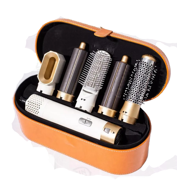 Фен-щітка мультистайлер Hot Air Styler 5 в 1 з насадками для укладки завивки і об'єму волосся білий в кейсі - зображення 3