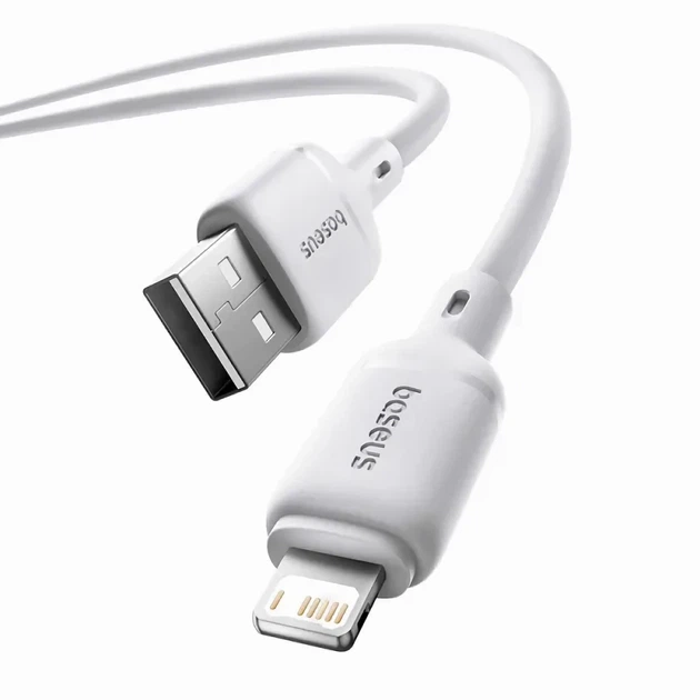 Кабель Baseus Silky Series Fast Charging Lightning 2.4A (1m) white - зображення 2