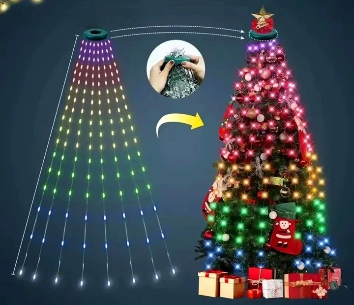 Світлодіодна гірлянда Кінський хвіст 200 LED 2 метри USB теплий білий 10 ниток для прикраси ялинки - Фото 4 Світлодіодна гірлянда Кінський хвіст 200 LED 2 метри USB теплий білий 10 ниток для прикраси ялинки - зображення 4