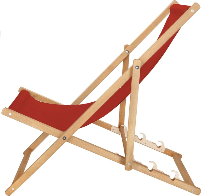 Дерев'яний шезлонг Springos для саду 3-ступінчасте регулювання Бордовий (DC0006BRG) - зображення 4
