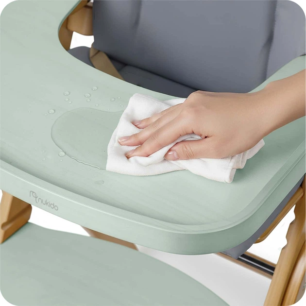 Krzesełko do karmienia Nukido Timo drewniane Zielone (5903890630614) - obraz 3