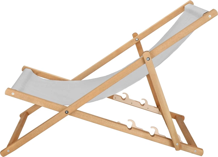 Leżak drewniany Springos do ogrodu 3 stopniowa regulacja Jasnoszary (DC0006LGR) - obraz 4