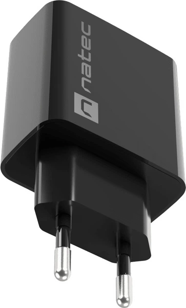 Ładowarka sieciowa Natec Ribera 20W 1 x USB-A + 1 x USB-C Black (NUC-2062) - obraz 2