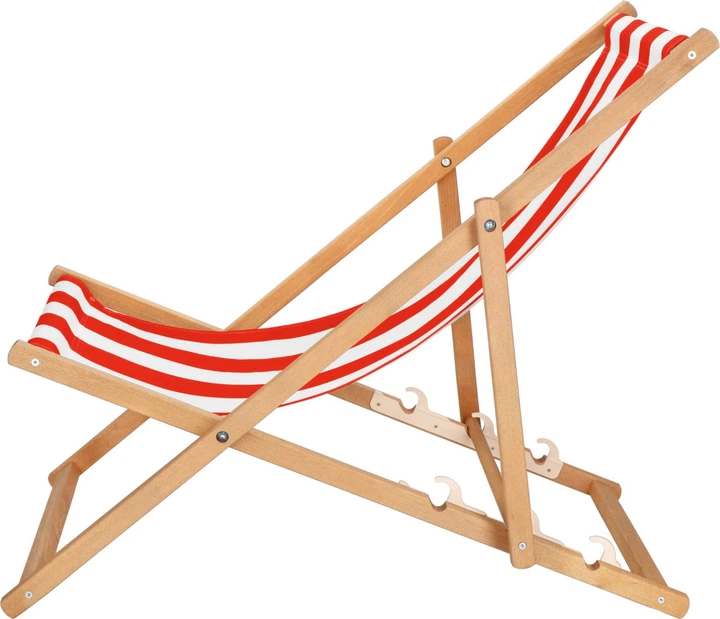 Дерев'яний шезлонг Springos для саду 3-ступінчасте регулювання Біло-червоний (DC0006WRS) - зображення 3