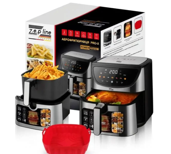 Професійна фритюрниця Zepline ZP-217, 12 л, 4200 Вт, антипригарні кошики, сенсорне керування - изображение 2