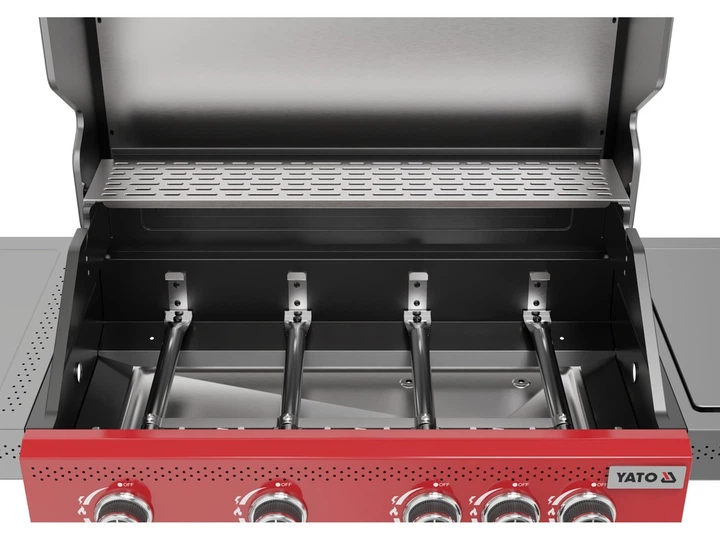 Gazowy grill YATO YG-20034 OKAYA 4+1 z szybą Czerwony (5906083114526) - obraz 12