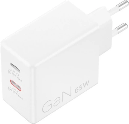 Блок живлення для ноутбука Lenovo Dual USB-C GaN Charger 65 Вт White (G0A6065WEU) - зображення 2