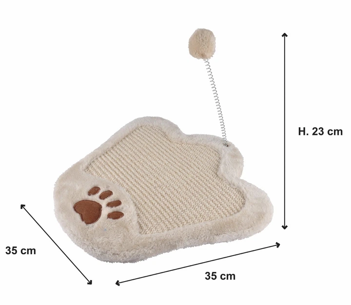 Drapak dla kota Love Story w kształcie łapki z pomponem 35 x 35 x 23 cm (3526781166911) - obraz 2