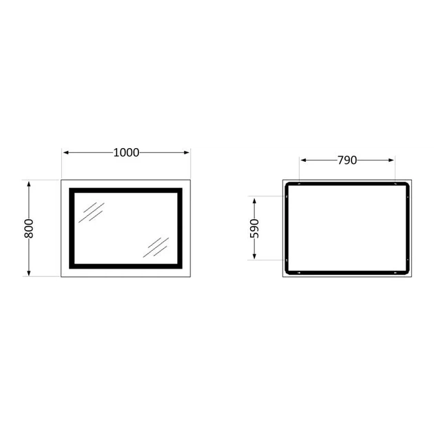 Зеркало Qtap Cardinal (CA1) 1000х800 с LED-подсветкой Touch, с антизапотеванием, с диммером, рег. темп цвета (3000-6500K) - изображение 2