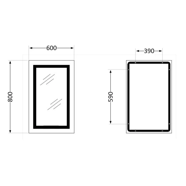 Дзеркало Qtap Cardinal 600х800 з LED-підсвічуванням Touch, з антизапотіванням, з димером, рег. темп. кольору (3000-6500K) - изображение 2