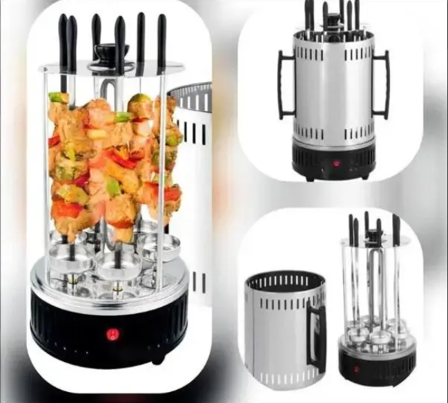 Електрошашличниця Domotec BBQ для дому на 6 шампурів (чорна) - Фото 2 Електрошашличниця Domotec BBQ для дому на 6 шампурів (чорна) - зображення 2