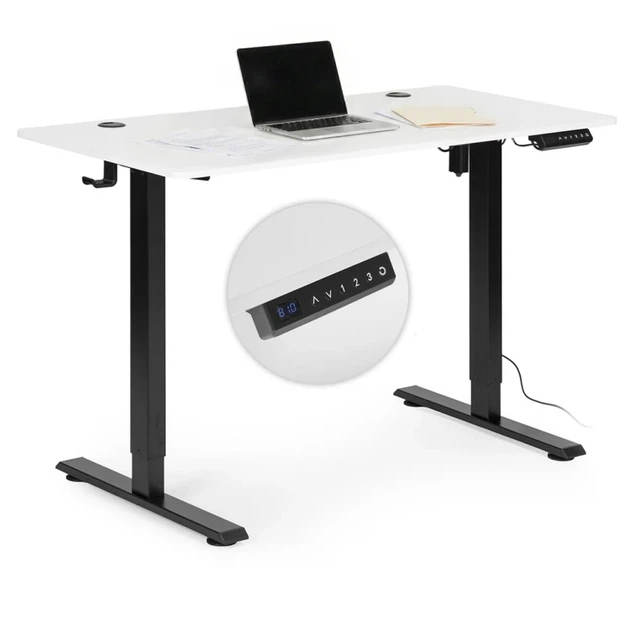 Комп'ютерний стіл ModernHome by Multistore електричне регулювання 120 x 60 Біло-чорний (JNI-D45A-1-1) - зображення 5