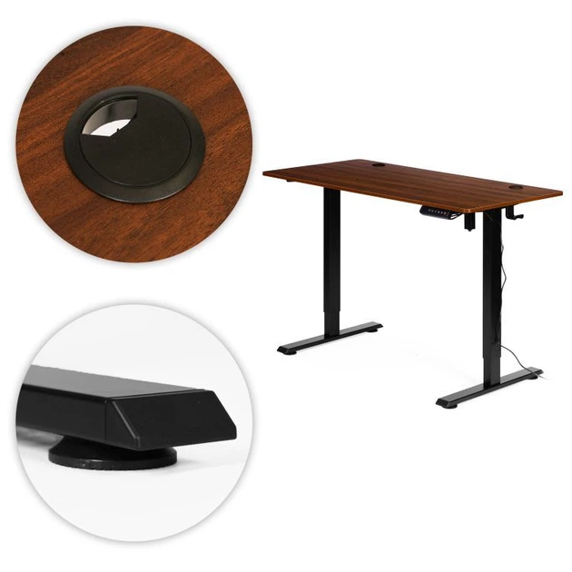 Комп'ютерний стіл ModernHome by Multistore електричне регулювання 120 x 60 Чорно-коричневий (JNI-D45A-1-5) - зображення 9