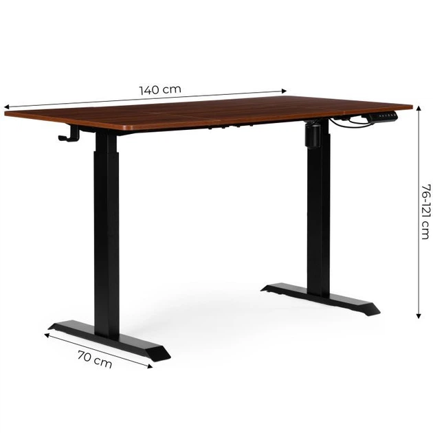 Комп'ютерний стіл ModernHome by Multistore електричне регулювання 140 x 70 Чорно-коричневий (JNI-D60-1-5) - зображення 4