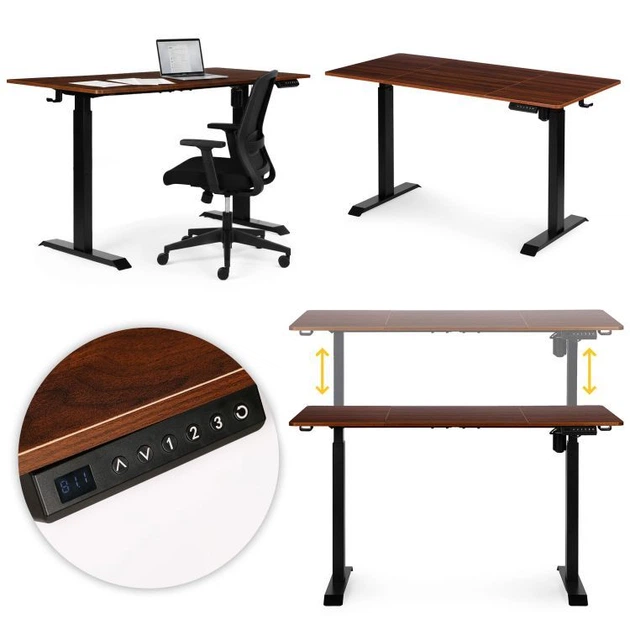 Комп'ютерний стіл ModernHome by Multistore електричне регулювання 140 x 70 Чорно-коричневий (JNI-D60-1-5) - зображення 10