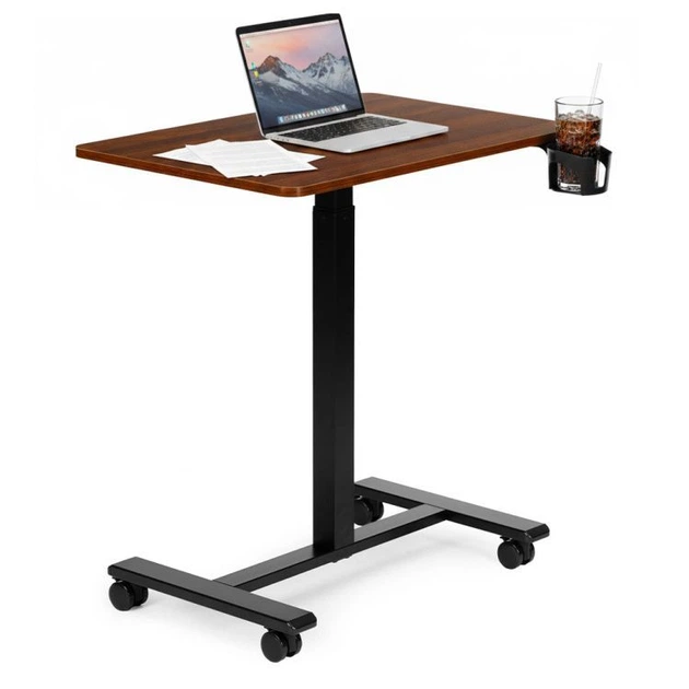 Mobilne biurko komputerowe ModernHome by Multistore regulowane 70 x 48 Czarno-brązowe (JNI-PN01-1-5) - obraz 7