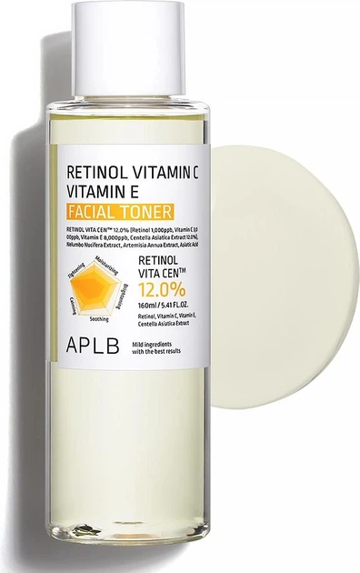 Тонік для обличчя APLB Retinol Vitamin C Vitamin E зволожувальний 160 мл (8809874683225) - зображення 2