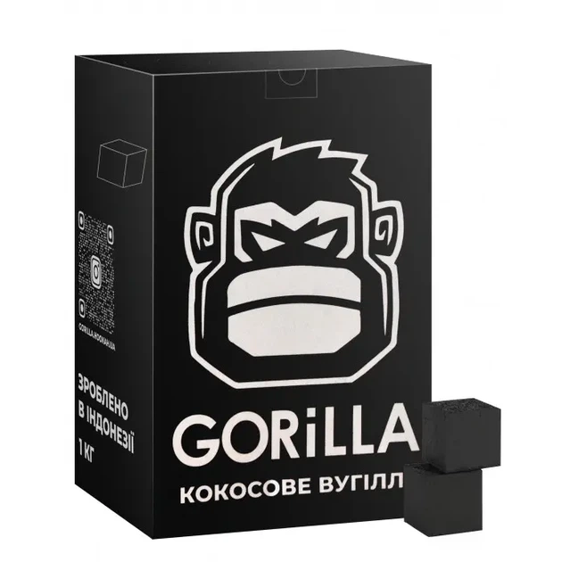 Уголь кокосовый для кальяна Gorilla 2.5х2.5, 1кг (26000) - Фото 1 Уголь кокосовый для кальяна Gorilla 2.5х2.5, 1кг (26000) - изображение 1