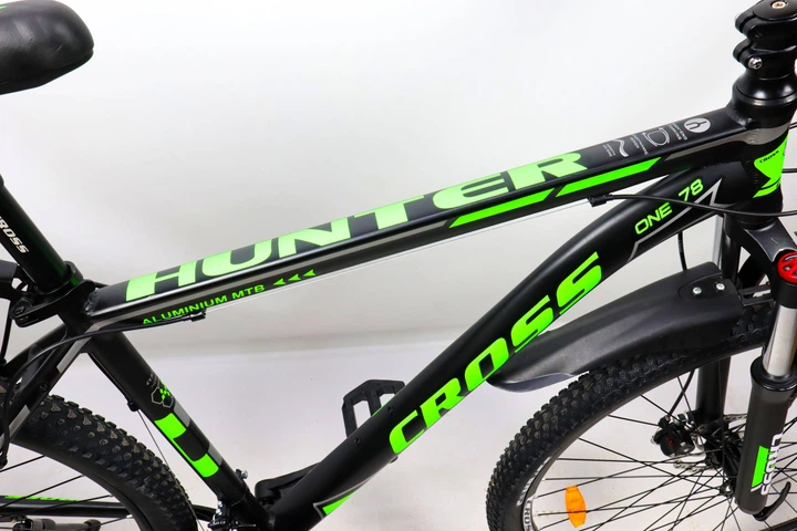Велосипед Cross Hunter 27.5" 19" Чорний-Зелений - изображение 6