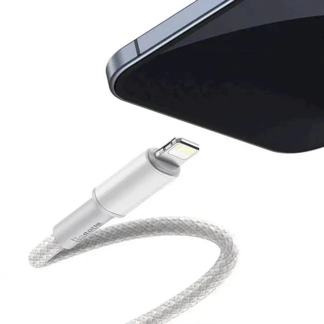 Кабель Baseus High Density Braided Type-C to Lightning PD 20W (2m) white - изображение 2