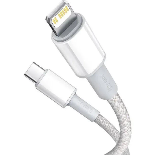 Кабель Baseus High Density Braided Type-C to Lightning PD 20W (2m) white - изображение 3