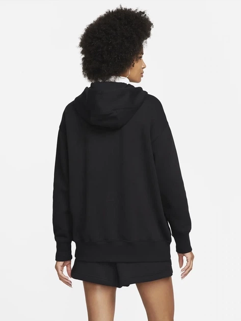 Толстовка на молнии с капюшоном на флисе женская Nike Sportswear Phoenix Oversized Fleece DQ5758-010 S Black/Sail (0196149282947) - изображение 6