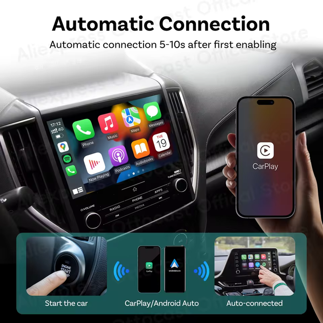 Беспроводной CarPlay/Android Auto адаптер для авто, OTTOCAST MINI 2025 - изображение 3