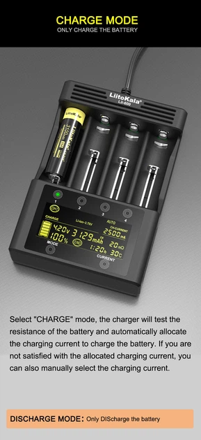 Универсальное ЗУ Liitokala Lii-600, 4 канала, Ni-Mh/Li-ion, 220V/12V, Test, LCD - изображение 11