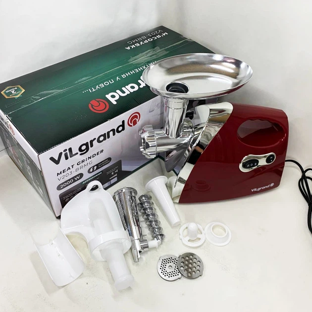 Электромясорубка ViLgrand V203-BRMG 2000Вт Red - изображение 7